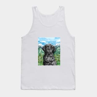 Black Labrador Retriever dog portrait painting Tank Top